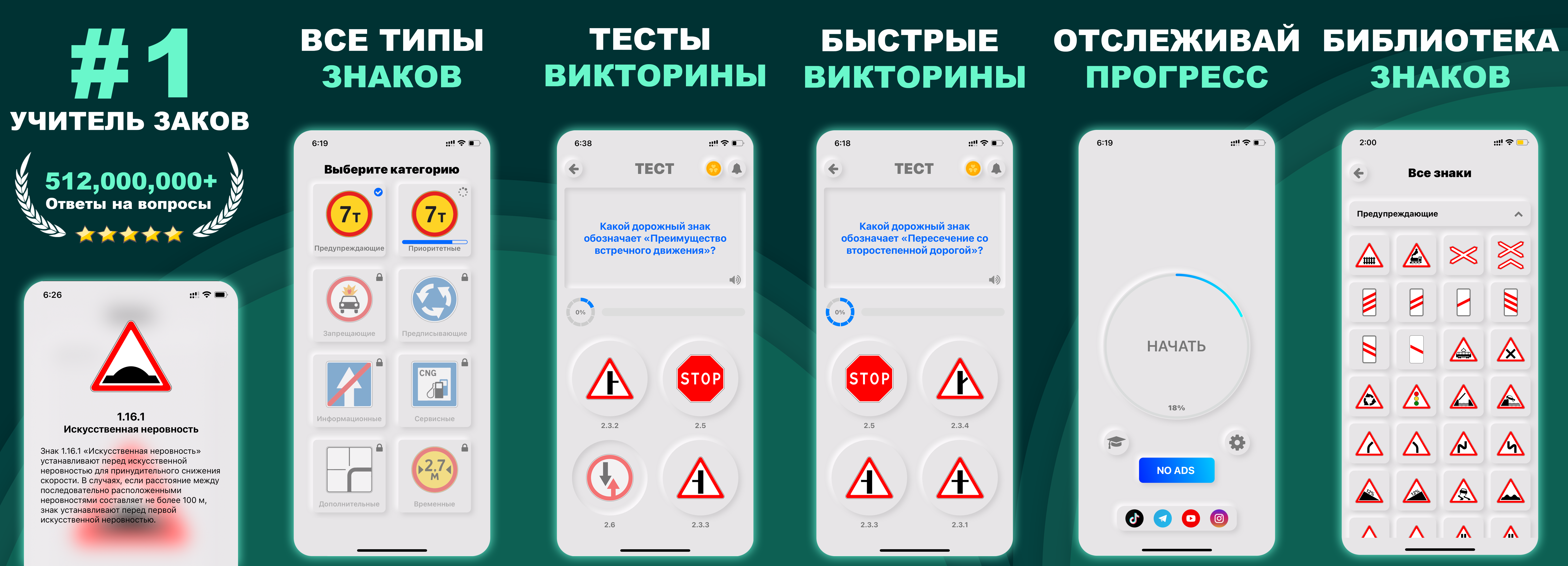 ПДД Дорожные знаки — главный экран